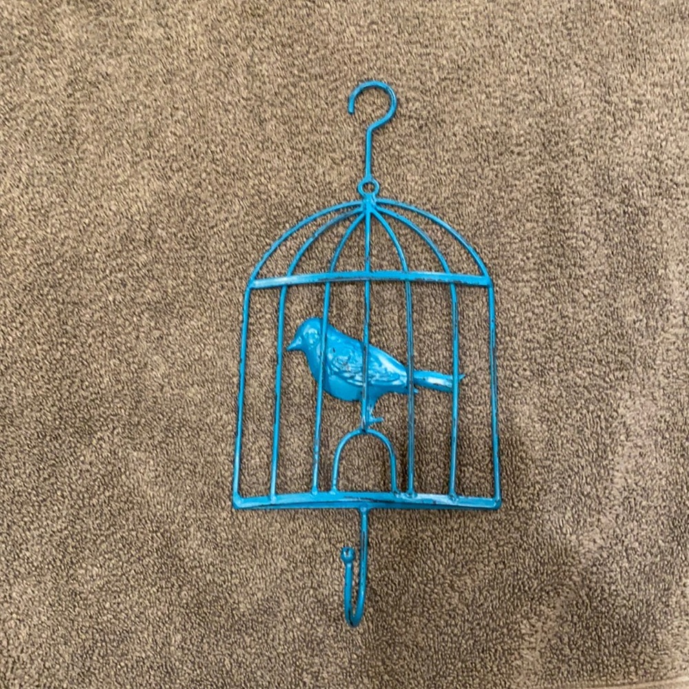 Home Decor Teal bird cage wall hook